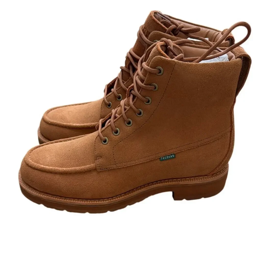 Tecovas The Rugged Moc Roughout Natural Lace Up Boots Size 9.5 D New
